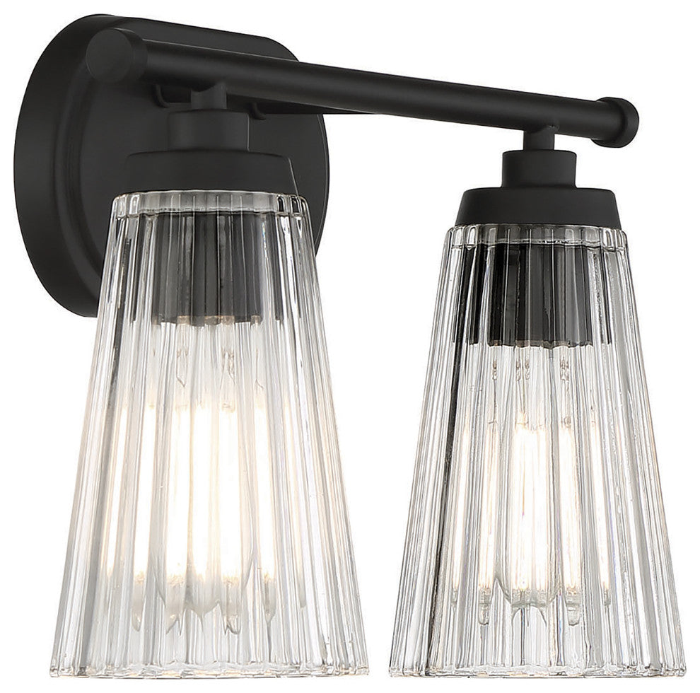 Chantilly 2-Light Bathroom Vanity Light, Matte Black