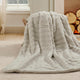 Derby Double Sided Faux Fur Throw Blanket, Charcoal Gray