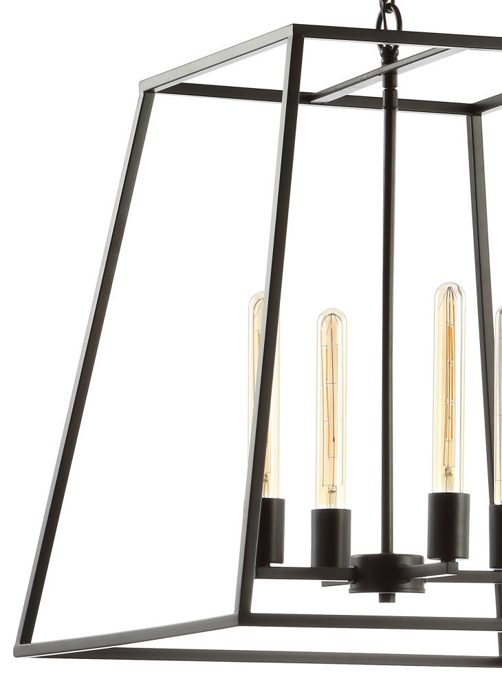 Hutson 4-Light 21" Iron Modern Angled LED Pendant, Black by JONATHAN  Y