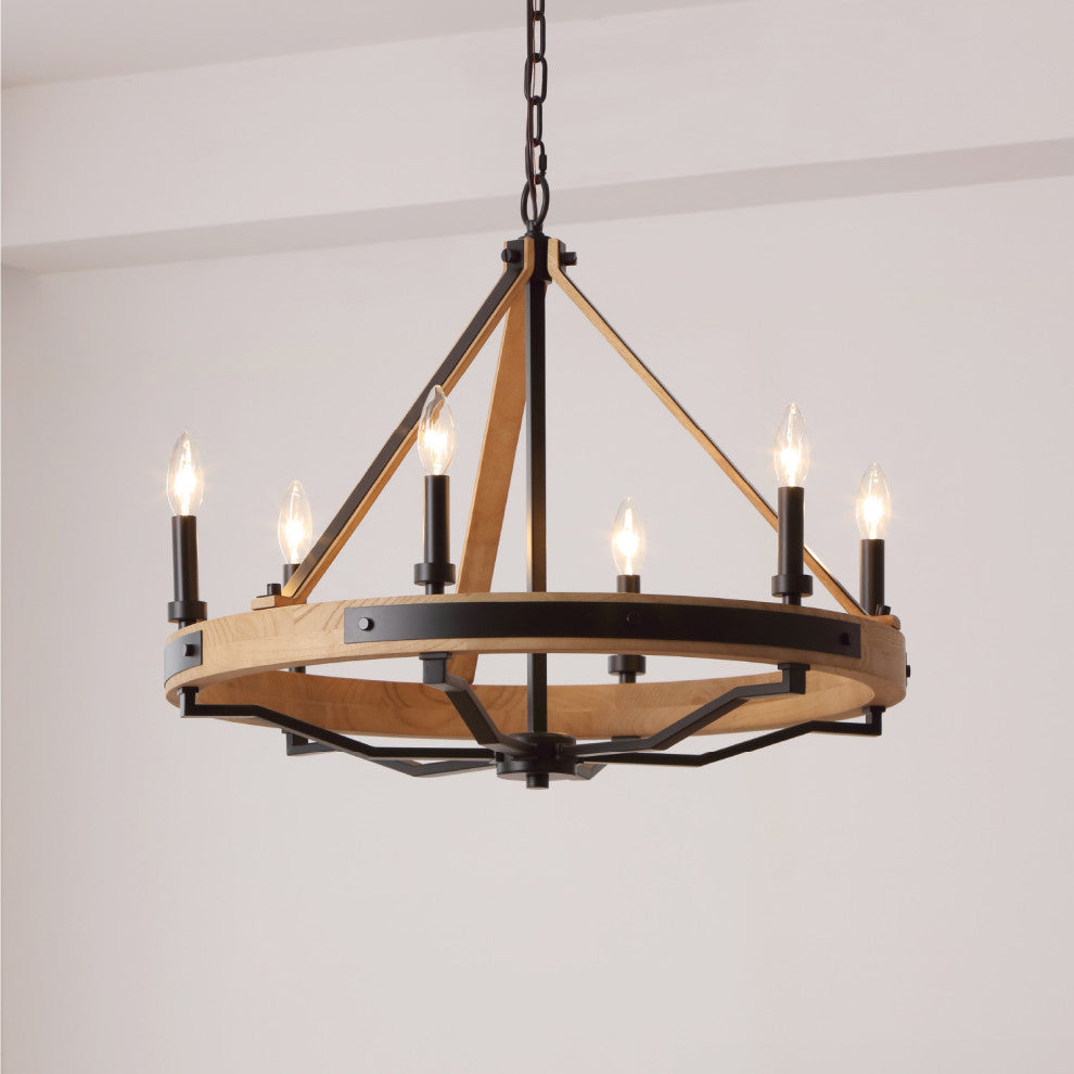 Savannah 6 Light Chandelier Matte Black