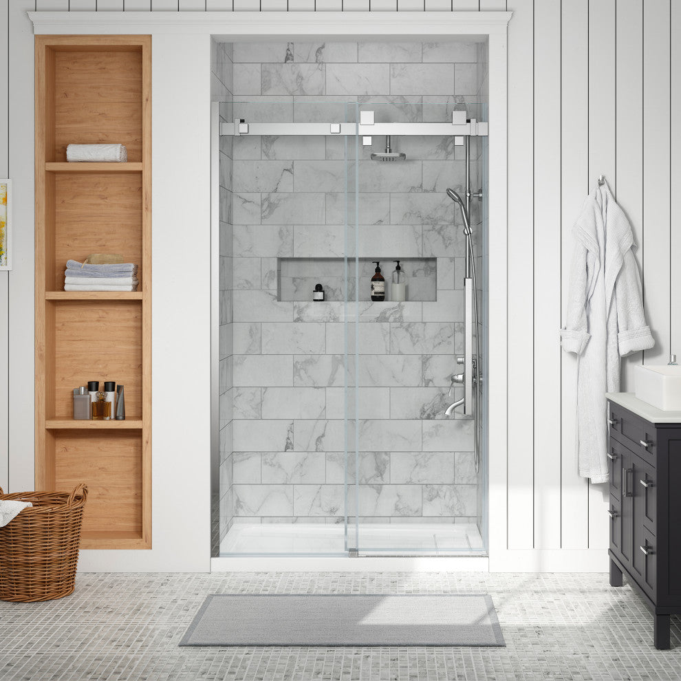 Ove Decors Chester 48x36" 10 mm Alcove Shower Set With Base, Chrome