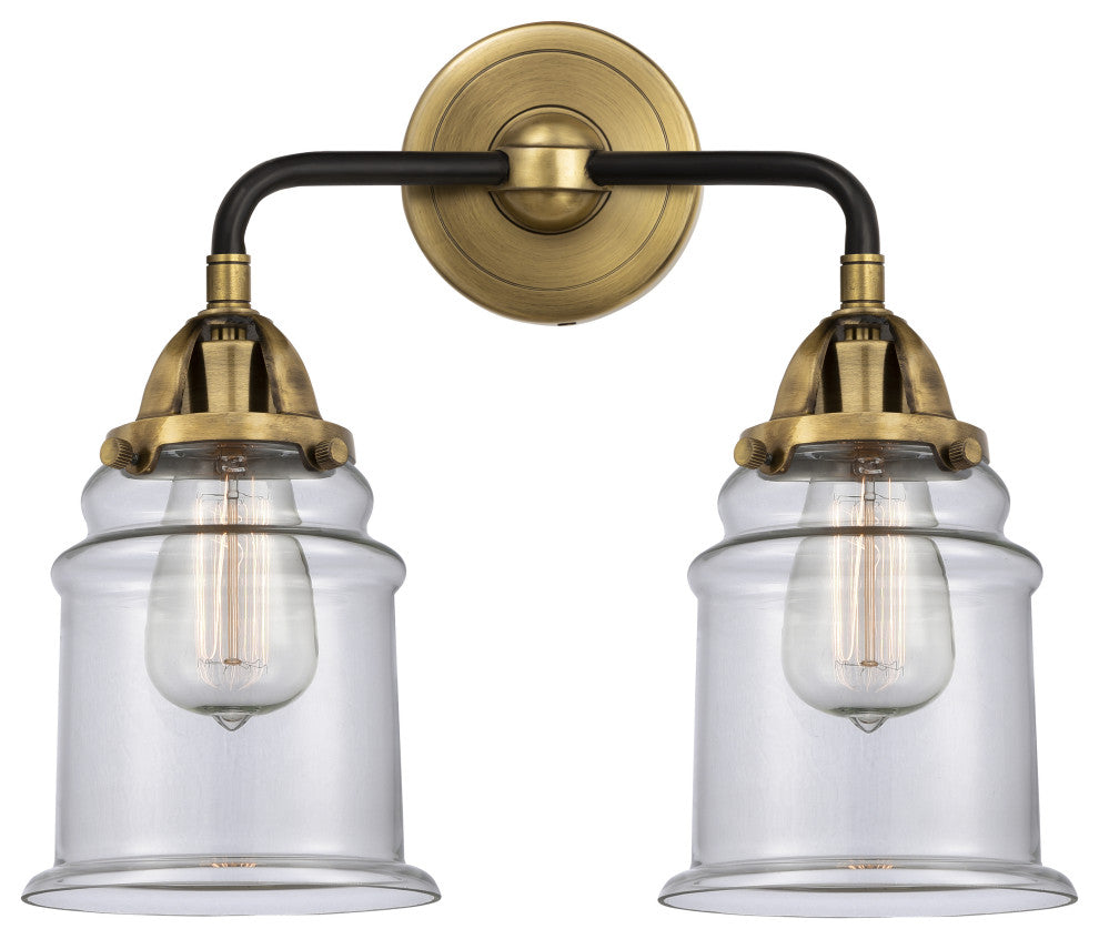 288-2W-BAB-G182 Canton 2 Light 14" Bath Vanity Light, Black Antique Brass