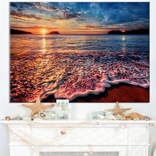 "Peaceful Evening Beach View" Seashore Canvas Wall Art, 40"x30"