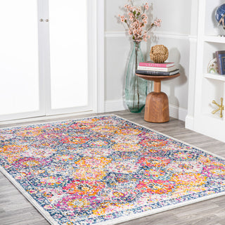 Modern Persian Boho Vintage Trellis Multi 4 ft. x 6 ft. Area Rug