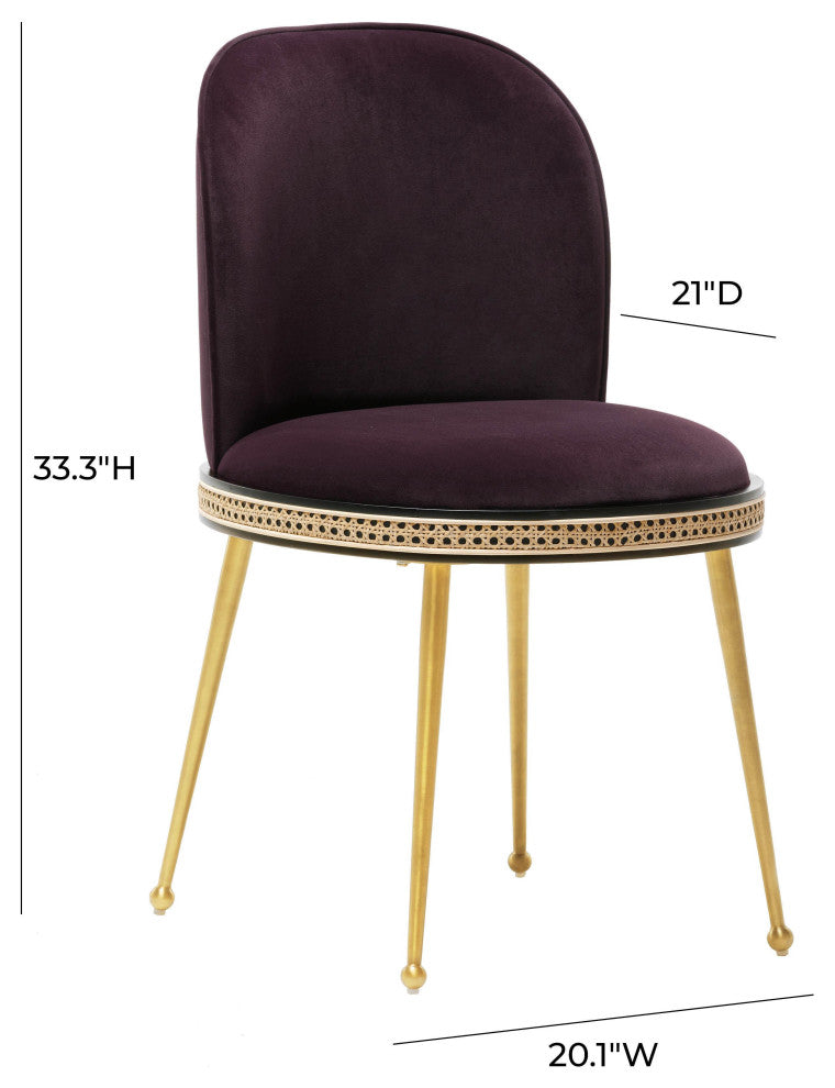 Harley Eggplant Velvet Dining Chair