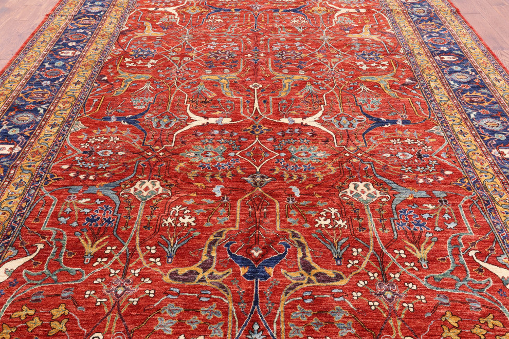 9' 8" X 13' 3" Persian Fine Serapi Hand Knotted Wool Rug - Q12438