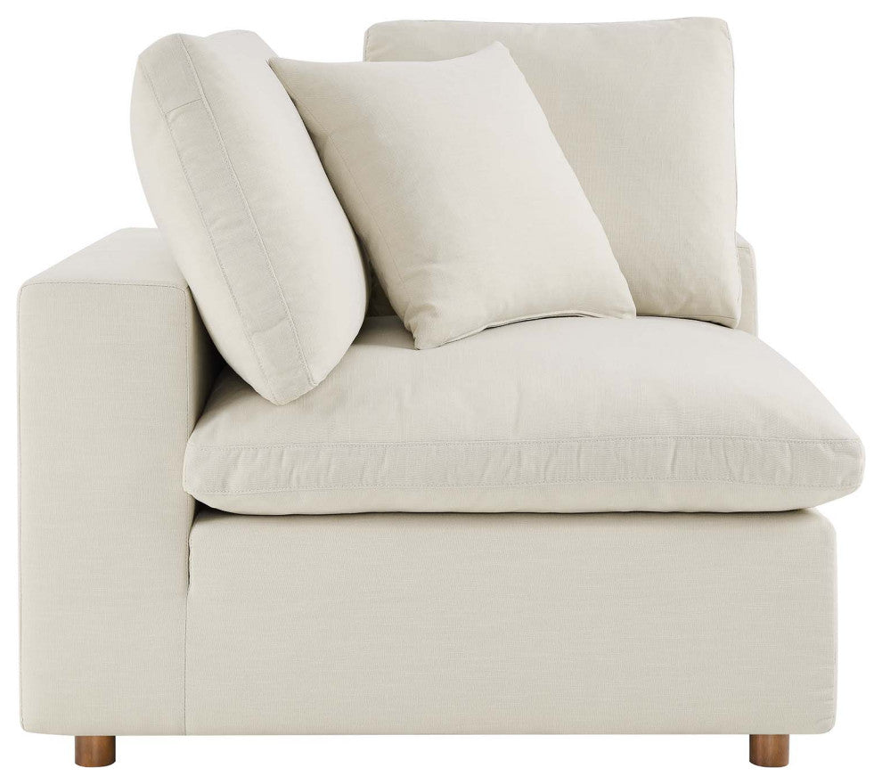 Commix Down Filled Overstuffed 4-Piece Sectional Sofa Set, Light Beige
