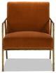 Aerin 24.5" Hammered Brass Accent Arm Chair, Burnt Orange