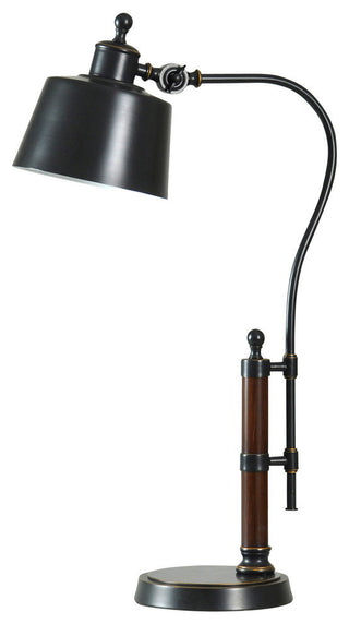 Wood and Metal Adjustable Pharmacy Design Table Lamp