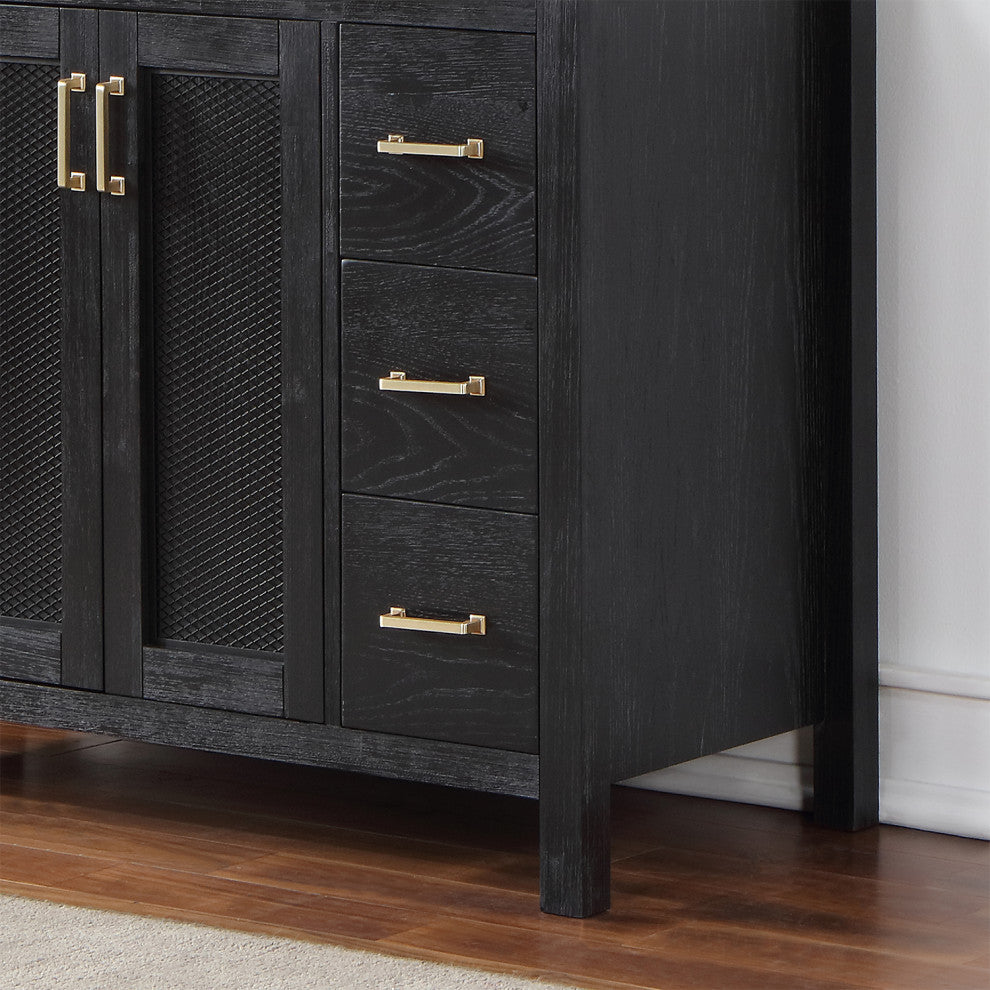Hadiya Black Oak Bathroom Vanity Set, 48", Without Mirror