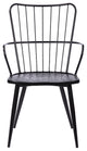 Parisa High Back Steel Chair, Black Finish and Black Brushed Wood