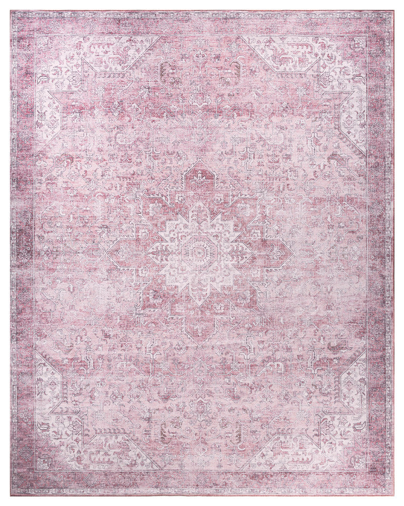 Nourison Nourison Washables 8'' x 10'' Pink Vintage Indoor Rug
