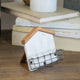 House Shaped Business Card Holder Metal and Wood