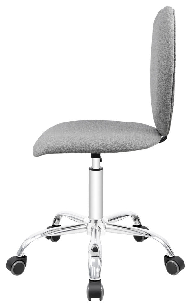 Heart 360 Degrees Vanity Chair With Adjustable Height, Gray Boucle