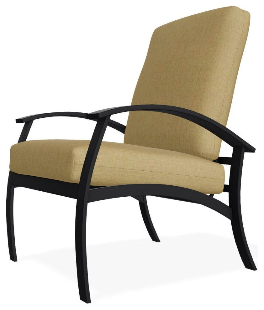 Belle Isle Cushion Deep Seating Outdoor Armchair, Stucco/Black