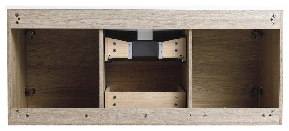 48 Inch Wall Mounted Plywood Bathroom Vanity with Gel Basin and Drawers