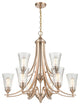 Natalie Collection 9 Light 32 in. Modern Gold Chandelier