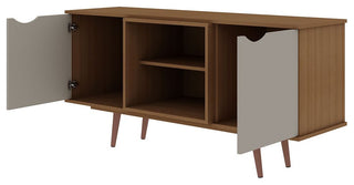 Hampton 53.54 TV Stand in Off White and Maple Cream