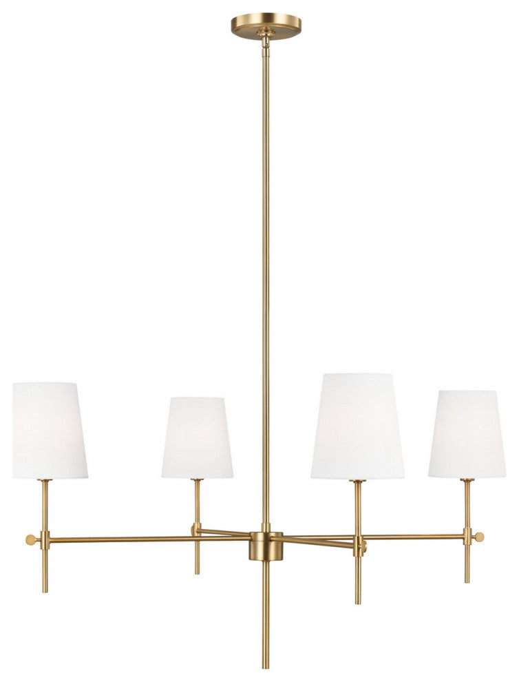 Baker 4-Light Chandelier, Satin Brass