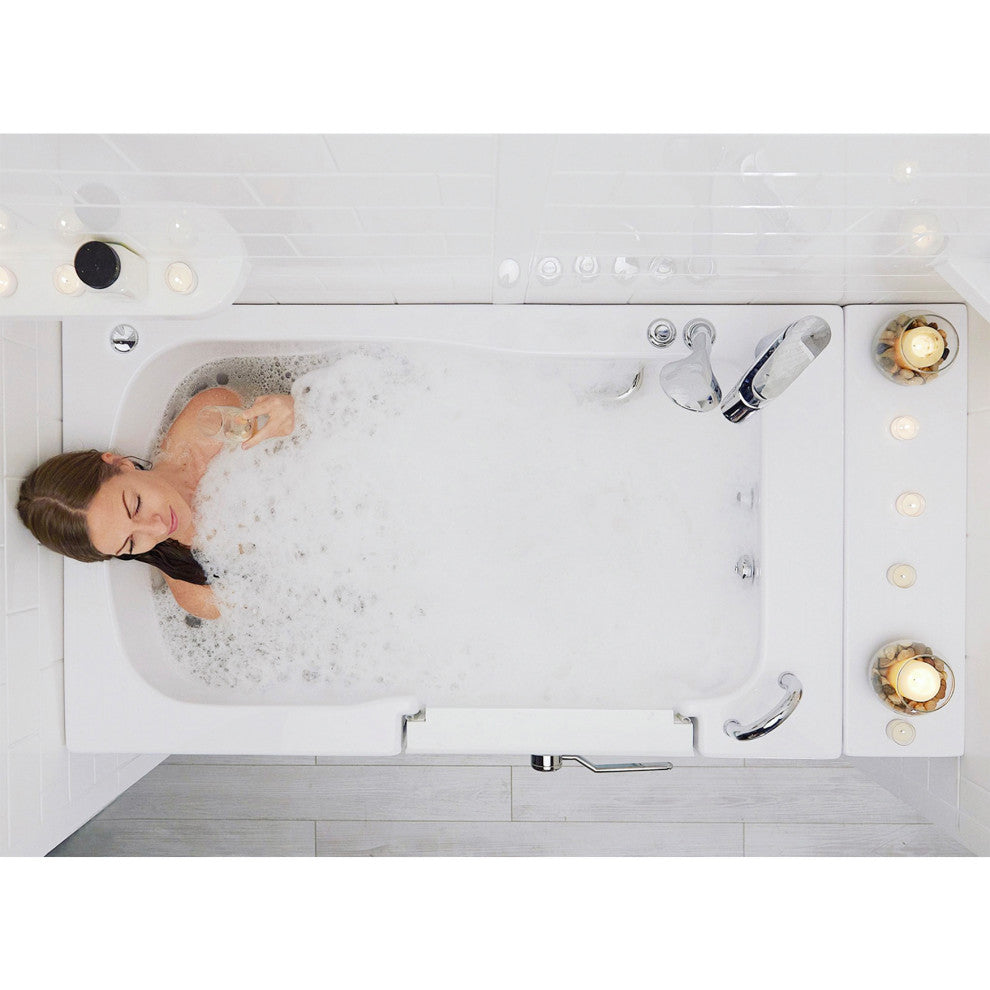 Ella Monaco 32"x52" Acrylic Walk-In-Bathtub, Outswing Door, 2 Piece Faucet