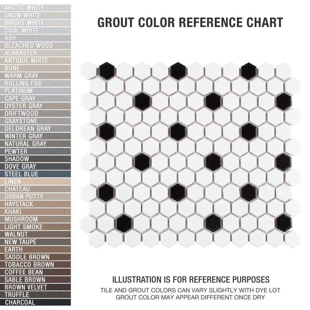 Madison 1" Hex Porcelain Floor and Wall Tile, Case