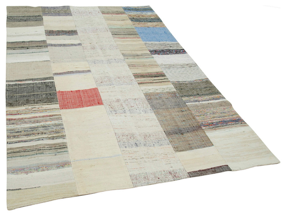 Rug N Carpet - Handmade Anatolian 5' 7'' x 8' 6'' Vintage Patchwork Kilim Rug