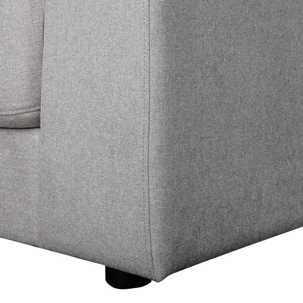 Elizabeth Stain-Resistant Fabric Oversized Armchair and Ottoman Set, Light Grey