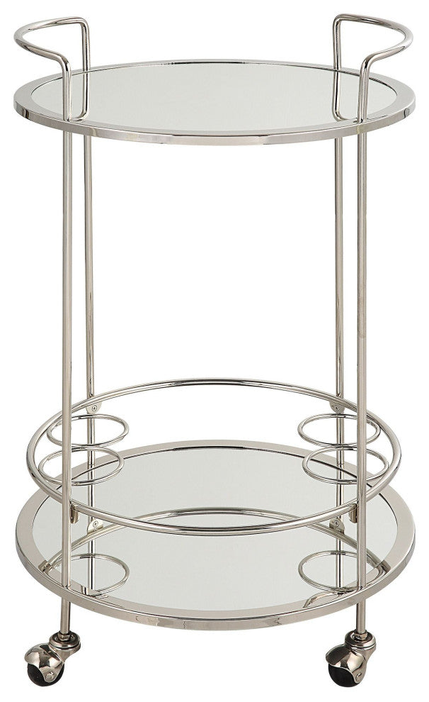 Uttermost Spritz Chrome Bar Cart