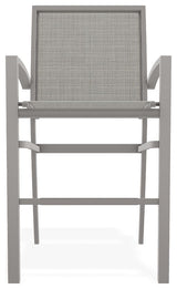 Kendall Sling Bar Height Stackable Outdoor Stool, Deacon/Warm Gray