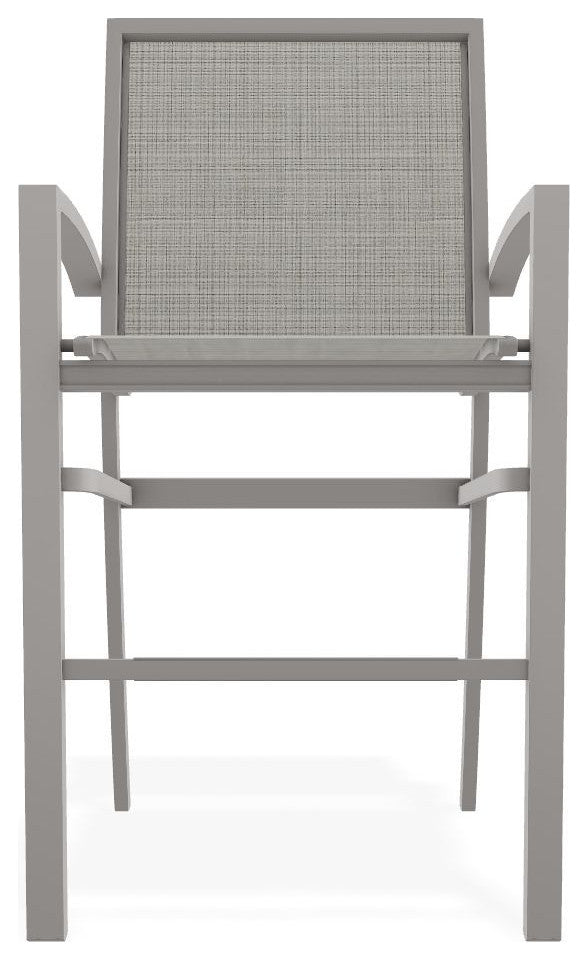 Kendall Sling Bar Height Stackable Outdoor Stool, Deacon/Warm Gray