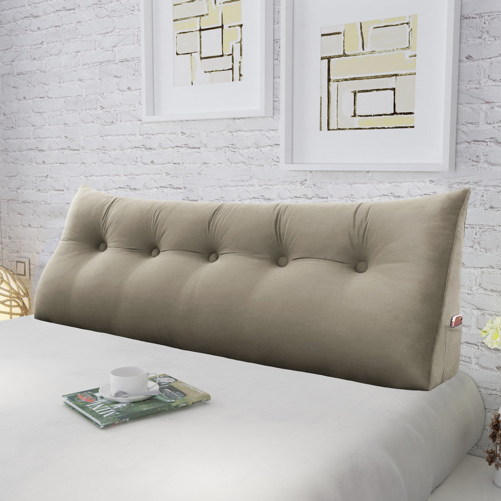 WOWMAX Bed Rest Wedge Dorm Bed Pillow Daybed Cushion Hostel Bed Headboard Pillow, 59x20x8