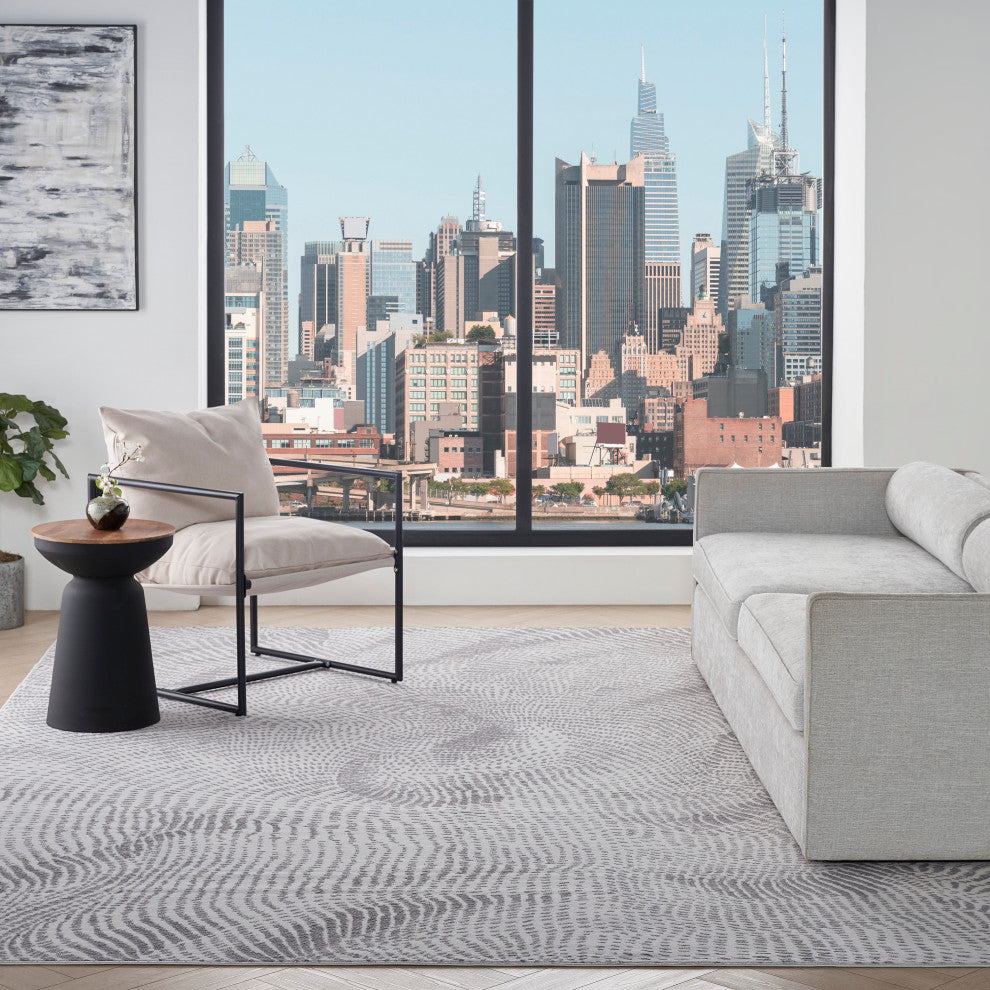 DKNY Central Park West 7'10" x 9'10" Grey Modern Indoor Rug
