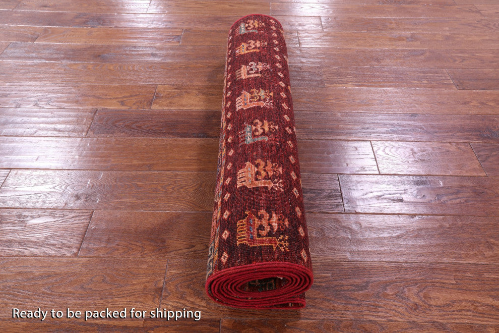 Runner Handmade Tribal Persian Gabbeh Wool Rug 2' 11" X 9' 10" Q10853