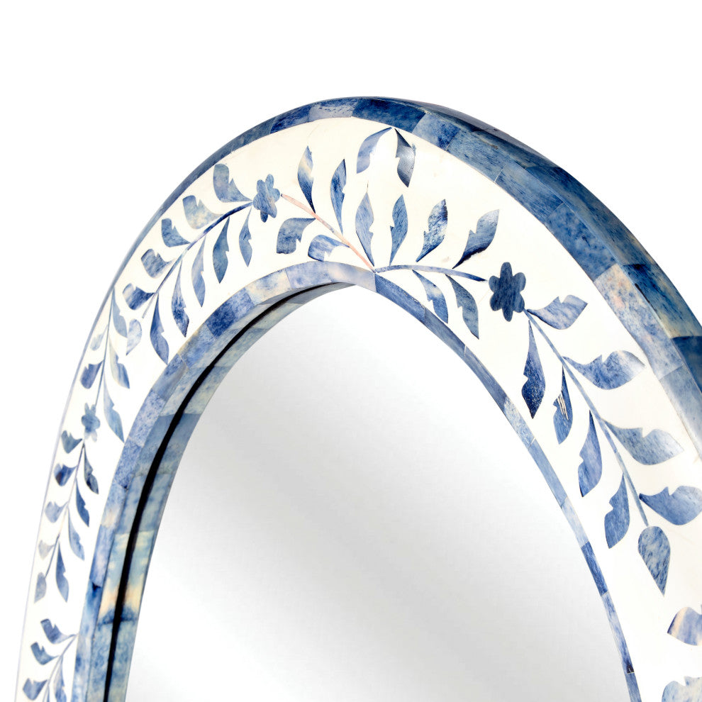 Butler Trubadur Blue and White Bone Inlay Mirror