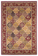 HomeRoots 7' Octagon Red Floral Panel Bordered Indoor Area Rug