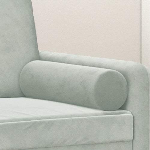 vidaXL Throw Pillows 2 Pcs Round Cylinder Bolster Pillow Light Gray Velvet