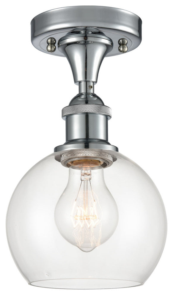 Innovations 516-1C-PC-G122-6 1 Light Semi-Flush Mount, Polished Chrome