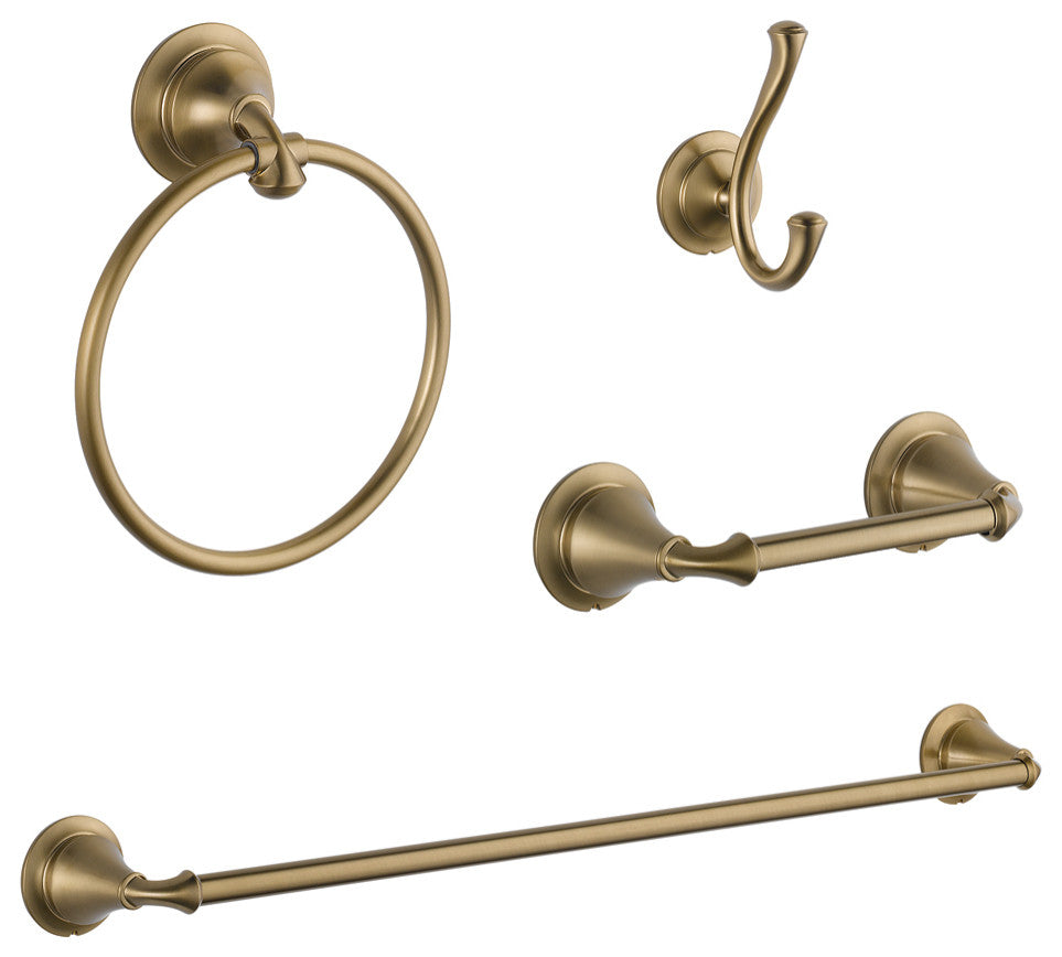 Delta Linden 4-Piece Accessory Kit, Champagne Bronze