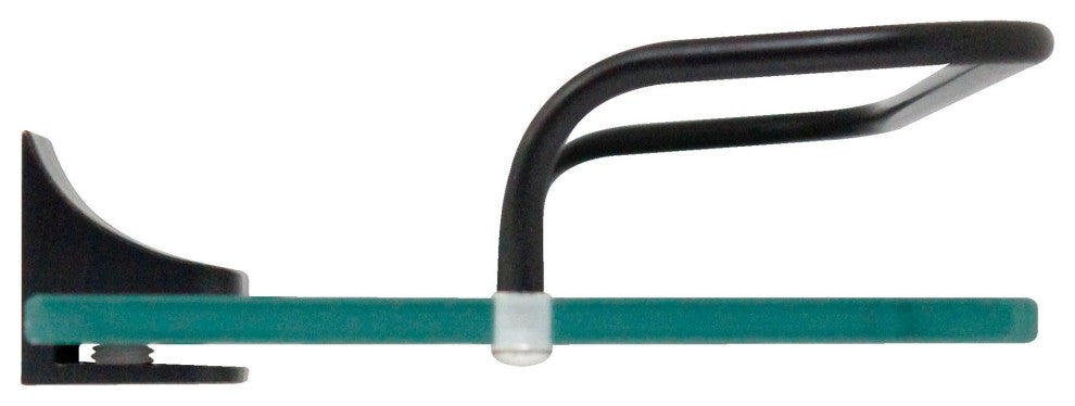 MODONA's 13" Glass Wall Shelf With Rail, Rubbed Bronze