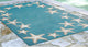 Capri Starfish Border Indoor/Outdoor Rug Aqua, Aqua, 7'6"x9'6"
