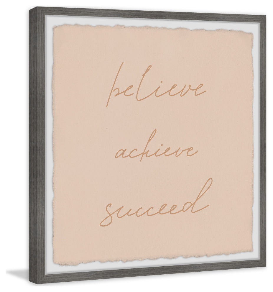 "Believe Achieve Succeed" Framed Painting Print, 12x12