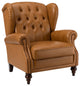 33" Wide Genuine Leather Armchair, Camel