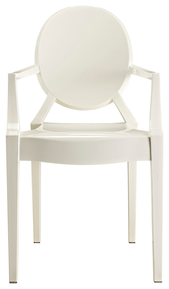 Modern Contemporary Kitchen Dining Armchair White, Outdoor or Indoor