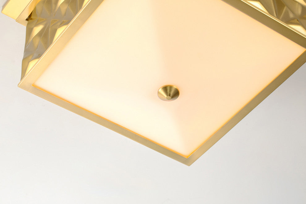 Alpha Square Flush Mount in Brass