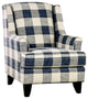 Fabric Chair with Checkered Pattern Design, Ivory
