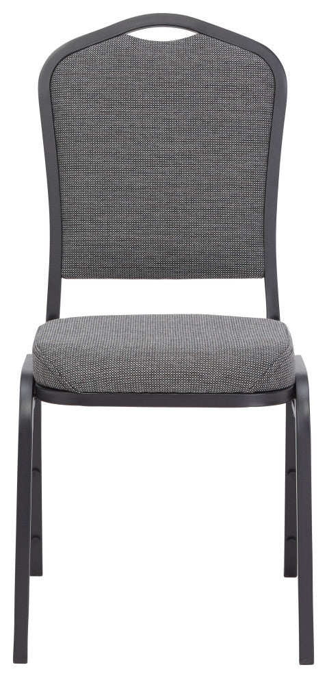 NPS 9300 Deluxe Fabric Stack Chair, Natural Greystone Seat/Black Frame