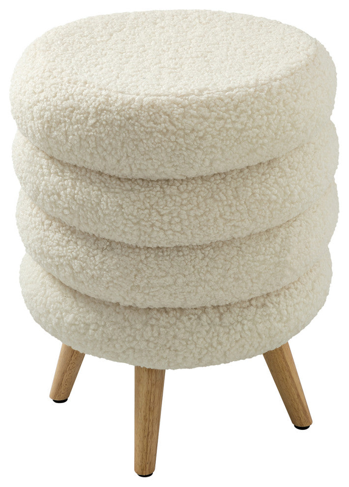 Flavio 15.7"W Ottoman, Ivory