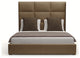 Nativa Interiors Moyra Square Tufted Bed, Brown, Queen, Headboard: Medium