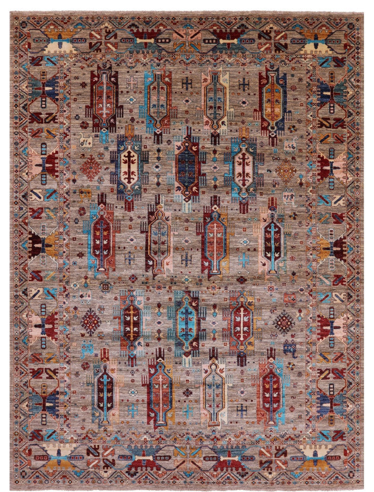 8' 10" X 12' 2" Hand-Knotted Tribal Fine Serapi Rug - Q12144