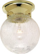 Nuvo 1-Light Incandescent Close-to-Ceiling Light Fixture, Polished Brass